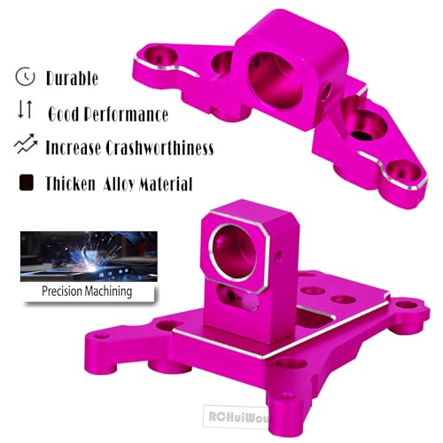 RC Chassis Brace Kit Upgrades Part for 1/10 Slash 4x4 LCG,Slash 4x4 LCG VXL,Rustler 4x4,Rustler 4x4 VXL,Alloy Aluminium w/Carbon Fibre Chassis Brace,Pink - color: Pink(1set)