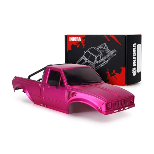 INJORA IR60-24 Body for SCX24 C10 Bronco Wrangler Base Camp 4Runner (Pink) - color: Pink