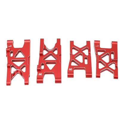 RC Front and Rear Suspension Arms Set Aluminum Alloy Upgrade Parts for Arrma 1/18 380 Brushed 4X4 Truck 380 Brushed 4X4 Small Scale Buggy, RC Car Upgrade Parts (Red) - color: Red