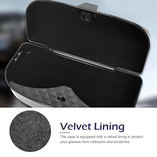 Sun Visor Sunglasses Case, 6.7" x 3.2" Sun Visor Eyeglasses Box, Plastic Hard Shell Sunglass Protective Holder, Universal for Most Cars (Black)