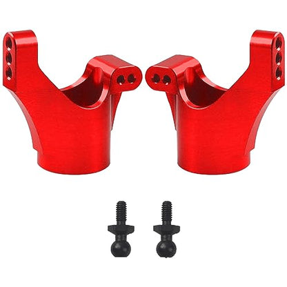 Aluminum Steering Blocks Caster Blocks C-Hubs Stub Axle Carriers Knuckles Set C-Cup Upgrades Parts Compatible with 1/18 LaTrax Teton Desert Prerunner Rally RC Car,Replace #7532 7552X (Red) - color: Red