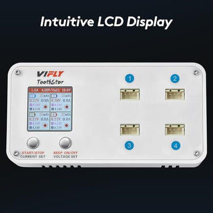 SoloGood VIFLY ToothStor 4 Port 2S Balance Charger with Storage Mode for RC FPV Freestyle Cinewhoop Drone DIY Parts