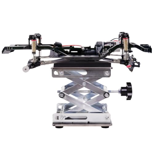 RC Car Work Stand, Adjustable Stainless Steel RC Repair Stand with Pre-Installed Anti-Slip Foam Pad, Metal Lift Platform for 1/10 1/12 1/14 1/16 1/18 Scale RC Cars (Large (150 mm / 5.9 in))