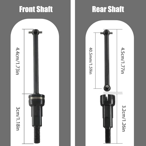 Steel Drive Shaft Kit Front & Rear (Universal Shafts/Rear stub axles/Dogbones/Hexes) - Compatible with ARRMA 1/16 Mojave GROM Series Desert Trucks (ARA2104/ARA2304/ARA2304S) - color: Black, size: Hex Blue