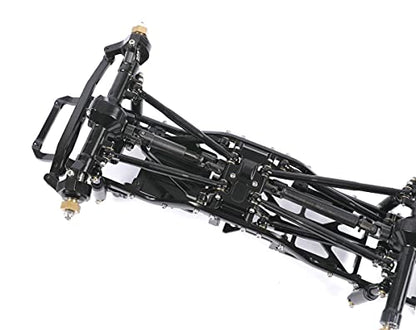 Aluminum Alloy Suspension Rod Links Set for Axial SCX24 C10 1/24 RC Crawler Car Upgrade Parts (Black) - color: Black