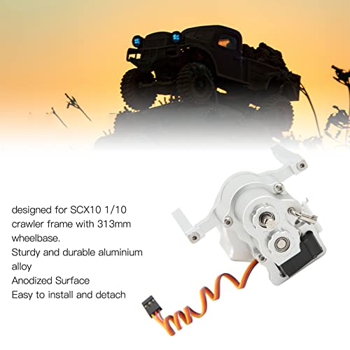 VBESTLIFE RC Front, Aluminium Alloy Double Speed Size Anodized 1/10 Crawler for SCX10 313mm Frame (Silver) - color: Silver