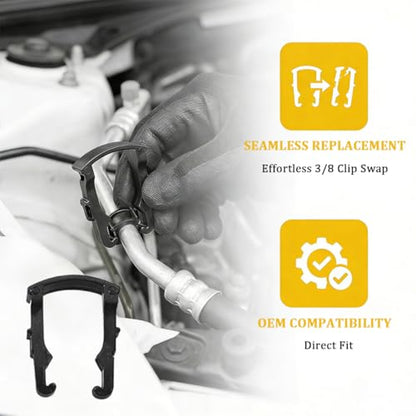 70PCS Car Fuel Line Retainer Clips, 3/8" & 5/16" Nylon Vehicle Fuel Hose Retaining Repair Clip Kit, 7 Sizes Auto Line Retainer Connector Clamp Assortment Kit, Fits Most Vehicles