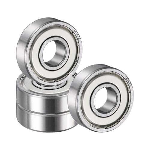 uxcell 4 Pack 6000 ZZ Deep Groove Ball Bearings, 10x26x8mm Chrome Steel Double Shield Bearing for Electric Motor, Home Appliances, Garden Machinery, (ABEC5) - size: 6000 ZZ