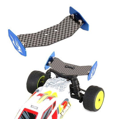 RC Rear Wing Carbon Fiber RC Tail Wing for Losi 1/24 Micro-B 2WD Buggy RC Car Upgrade Parts (Blue) - color: Blue