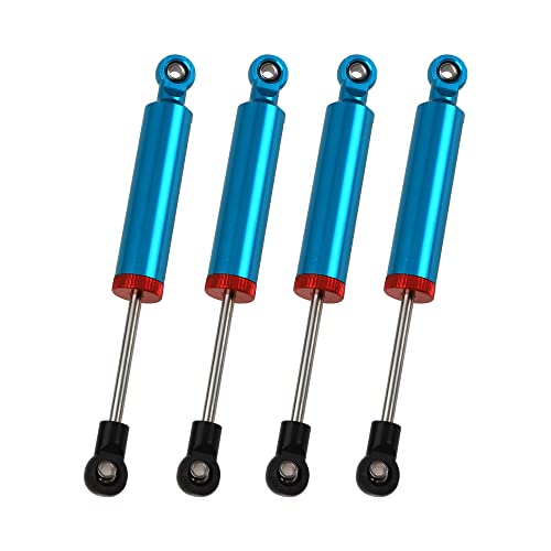 4Pcs RC Car Shocks Shock Absorber Internal Spring Shocks Damper Upgrade Parts Compatible with Axial SCX10 Traxxas TRX4 Redcat Tamiya 1/10 RC Crawler (Hole Distance:90mm, Blue) - color: Blue, size: Hole Distance:90mm
