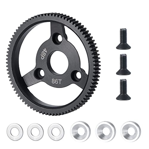 MOHERO Metal Spur Gear 48P 86T Transmission Gears for 1/10 Slash 2wd Rustler Stampede Telluride RC Car - size: 48P 86T