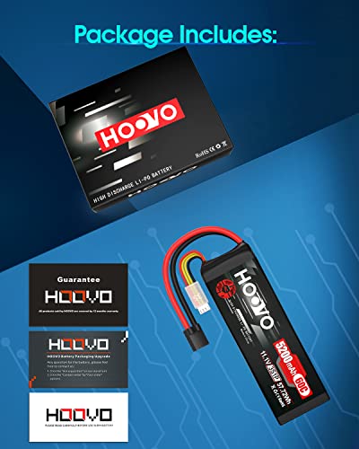 HOOVO 3S LiPo Battery 11.1V 5200mAh 60C TR Plug Softcase RC Battery | for RC Car RC Truck Airplane Helicopter Boat Racing RC Hobby