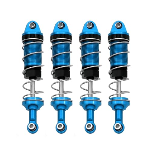 RC Cars Spare Parts for SCY 16101 16102 16103 for MJX H16 16207 for MN for MN128 MN86 MN86KS 1/16 1/12 1 Set Metal Shock Absorber RC Car Upgrade(Blue) - color: Blue