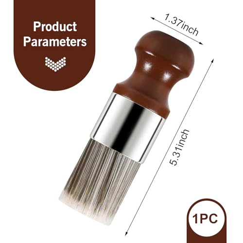 Leather Hair Brush, Soft Bristles Salve Brush for Leather Furniture, Ergonomic Wood Cleaning Brush with Comfortable Handle, Fit for Home Car (Brown)