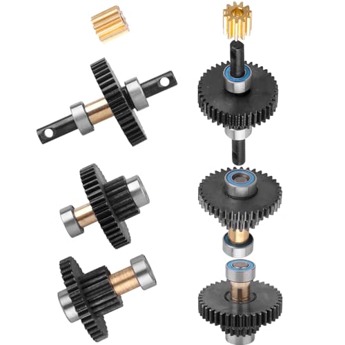 HobbyPark Metal Steel 16.6:1 Ratio Transmission Gear Pinion Set Gears w/Brass Motor Pinion for TRX4M TRX4MT 1/18 RC Crawler Car