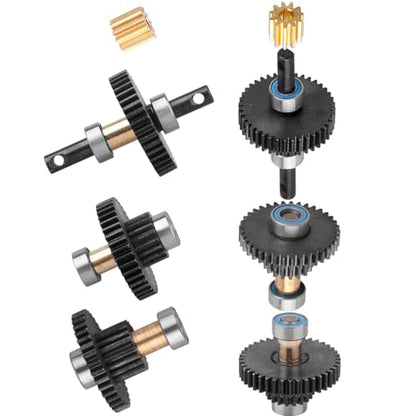 HobbyPark Metal Steel 16.6:1 Ratio Transmission Gear Pinion Set Gears w/Brass Motor Pinion for TRX4M TRX4MT 1/18 RC Crawler Car