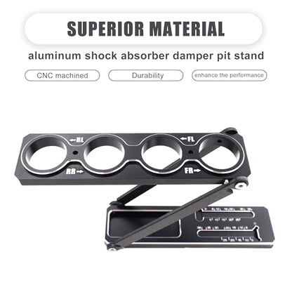 Aluminum RC Car Shock Stand Shock Absorber Rack Holder for 1/8 1/10 RC Car | Multi-Function RC Part Articulation Shock Stand,Compatible with 1/10 on-Road/Off-Road 1/8 on-Road/GT,CNC Machined