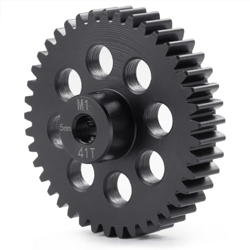 Steel M1 Pinion Gear 41T 5mm Shaft Motor Gears for 1/8 1/10 RC Brush | Brushless Motor Electric Car/Truck Part - size: 41T