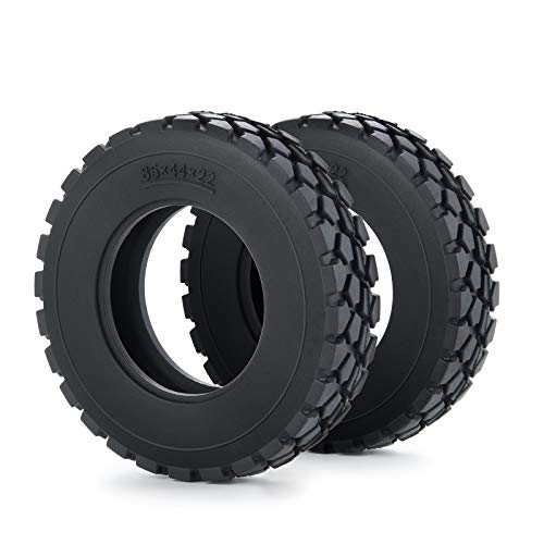 RC-Hub 4pcs RC Rubber Tires Wheel Tires for 1/14 Tamiya Tractor Trucks Trailer Cargo Tow Drag (22mm) - size: 22mm