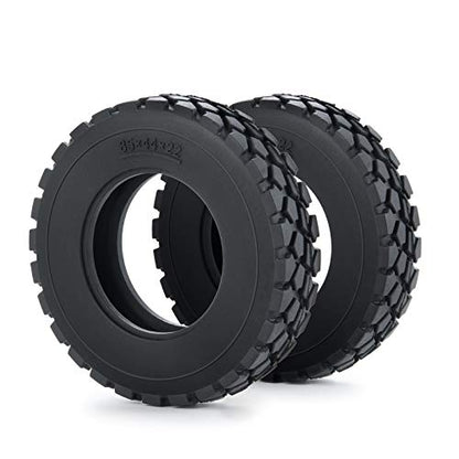 RC-Hub 4pcs RC Rubber Tires Wheel Tires for 1/14 Tamiya Tractor Trucks Trailer Cargo Tow Drag (22mm) - size: 22mm