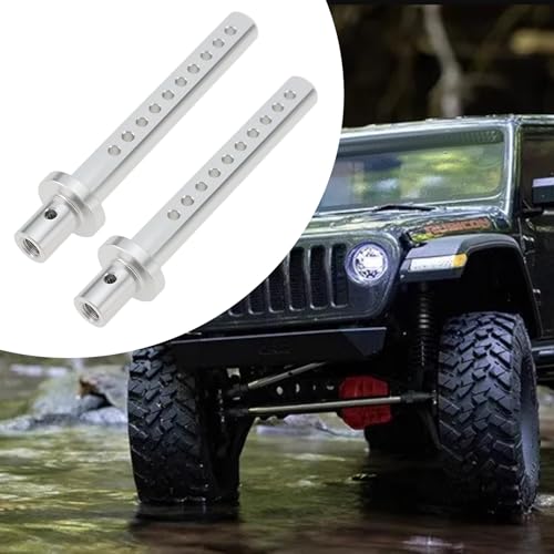 4Pcs RC Car Body Posts Mount Holder Column 1/10 RC Crawler Cars Parts Aluminum Body Post Mounts Compatible with Axial SCX10 90046 RC4WD D9 Silver - color: silver