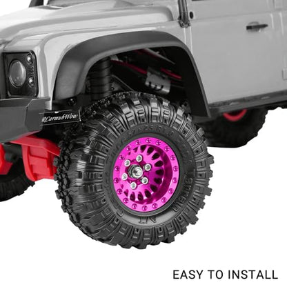 RC 1.0 Beadlock Tires for 1/18 TRX4M / Ascent-18 / SCX24 / FCX24 RC Crawler,1.0 In High Traction High Grip Rubber Tires w/Foam Insert,Style 4 - style: Style4(4pcs)