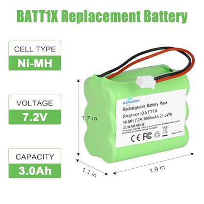KUNLUN 3000mAh 7.2V Replacement Battery for 2GIG BATT1X BATT2X BATT1 | Compatible for 2GIG Go Control Panel Security Alarm System GC2, 2GIG-CNTRL2, 2GIG-CP2, GCKIT311, 228844, 6MR2000AAY4Z