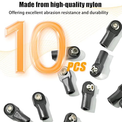 10PCS M4 Nylon Tie Rod End Ball Joint Linkage Ball Head Holder LH/RH Thread Set Compatible with Axial SCX10 Traxxas TRX-4 HSP D90 90046 90047 1/10 RC Truck Buggy Crawler Accessories (L22mm) - style: B