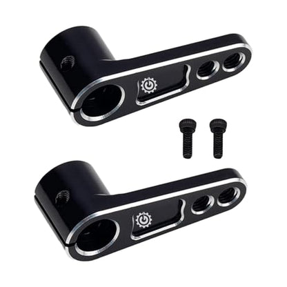 2PCS TGCWENG CNC Aluminum Alloy 25T Servo Horn 25 Teeth Steering Arm Horn Suitable with Losi Tamiya HPI HSP Redcat Axila SCX10 90046 TRX4 Etc 1/10 RC Crawler car (Black) - color: Black