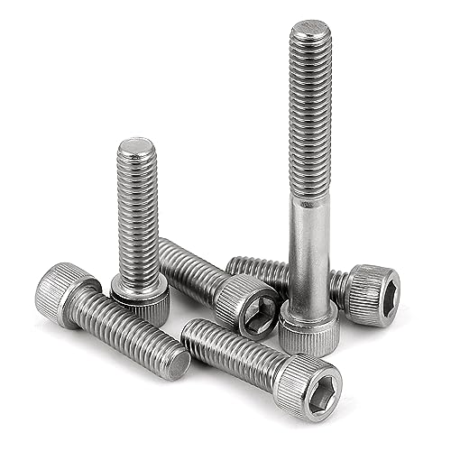 M8-1.25 x 30mm Socket Head Cap Screws Bolts, Allen Socket Drive, Stainless Steel 18-8 (304), Full Thread, Bright Finish, Machine Thread, 20 PCS - size: M8 x 30mm
