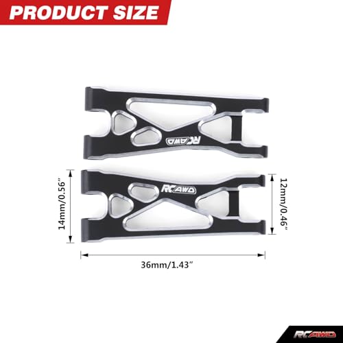 RCAWD Aluminum Front Rear Lower Suspension Arms for Losi Micro-B LOS-1768