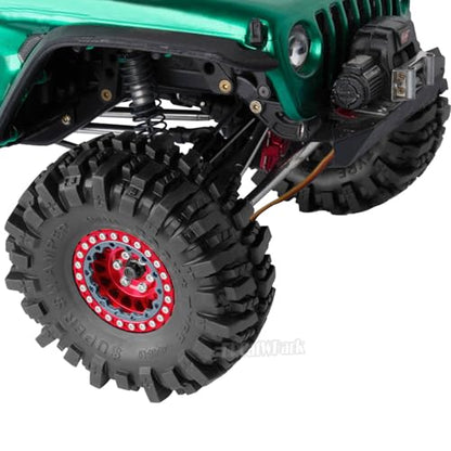 RC 1.9 Beadlock Wheels and Tires for 1/10 TRX4 TRX6 SCX10 SCX10 II 90046 SCX10 III AXI03007 SCX10 Pro Gen7/8 D90 VS4-10 MST CFX RC Crawler Car,4PCS Beadlock Rims 1.9 Wheel Tires,Red - color: Red - (1.9 Beadlock Wheels)