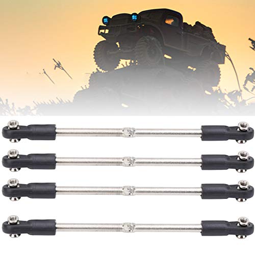 plplaaoo M4 Steering Linkage Rod Set Adjustable 110 120mm for 1/8 RC Racing Truck Car Metal Plastic Material Black Color 4Pcs