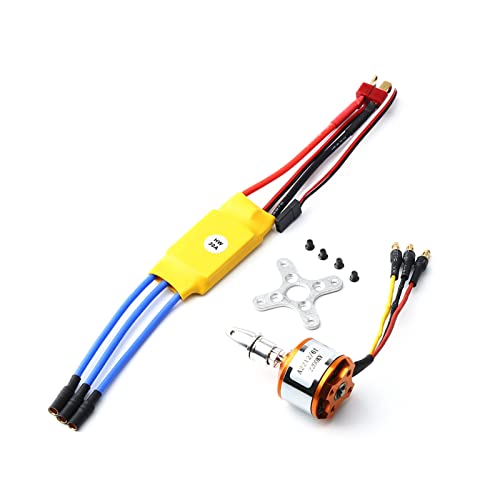 GoolRC 2212 2200KV Brushless Motor 30A ESC with T Plug 3.5mm Banana Connectors for RC Plane Helicopter Electronic Speed Controller - size: 2200kv with esc