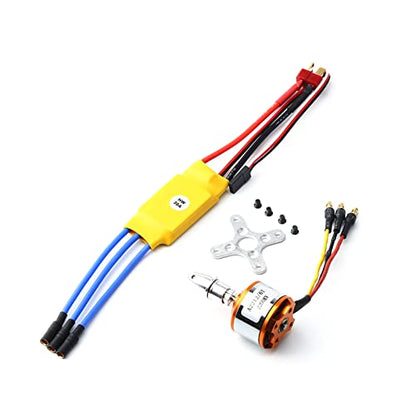 GoolRC 2212 2200KV Brushless Motor 30A ESC with T Plug 3.5mm Banana Connectors for RC Plane Helicopter Electronic Speed Controller - size: 2200kv with esc