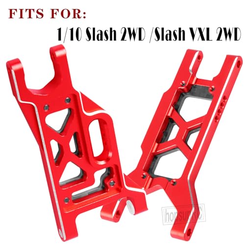 Upgrades Parts for 1/10 Slash VXL 2WD/Slash 2WD,Aluminum Front Rear Suspension A Arms & Caster Block&Steering Blocks&Rear Stub Axle Carriers,Red,(Only for Slash) - color: Red(arm&caster Blocks Set)
