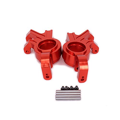 2pcs Alloy Steering Hub Carrier Blocks 7737 for RC Hobby Car 1/5 1/6 X-MAXX (Red)