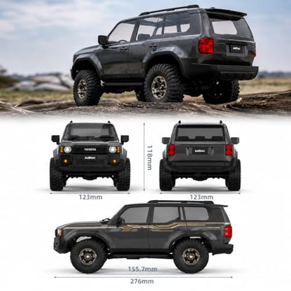 UDIRC UCX1802PRO 1/18 Scale RC Crawler, Brushless Trail Truck, 4x4 Off-Road | 4x4 Off-Road SUV with LED Lights, Hydraulic Shocks, 2.4GHz RTR Remote Control Vehicle for Adults - color: Grey