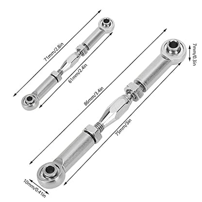 RC Car Turnbuckle, 6Pcs Adjustable Servo Links Tie Rod Aluminum Alloy RC Pull Rod Turnbuckle Rod Linkage Set for RC Hobby Car Model(Silver) Rc Steering Linkage Dilwe Tie Rods Buckle