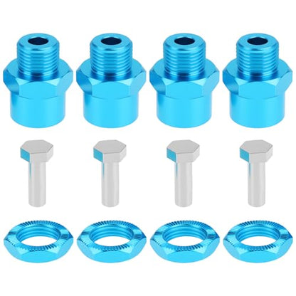1 Set 12mm to 17mm Wheel Hex Hub Adapter Extension Conversion for 1/10 RC Car Upgrade Parts Light Blue - color: Blue