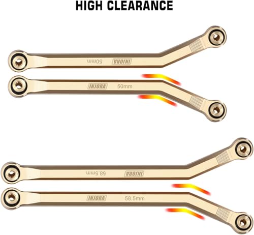 INJORA Brass High Clearance 4 Link Set for SCX24 C10 JLU Bronco Base Camp - color: Brass