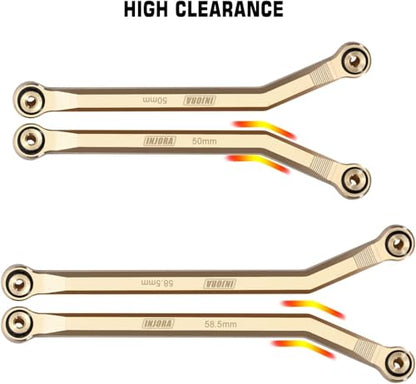 INJORA Brass High Clearance 4 Link Set for SCX24 C10 JLU Bronco Base Camp - color: Brass
