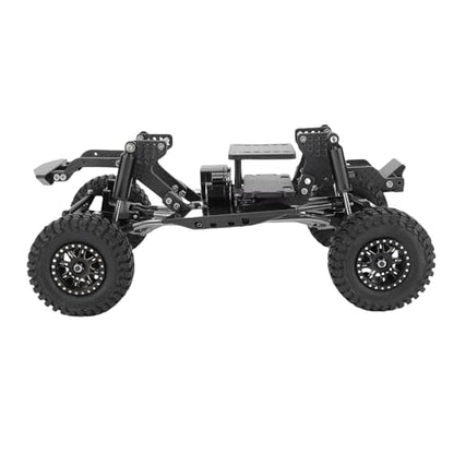 Asixxsix RC Crawler Chassis Frame Kit, Lightweight Strong Modular Design RC Upgrade Parts, Composite Material Chassis Frame Kit with Easy Installation for Ascent 18 1/18 Crawler (Black) - color: Black