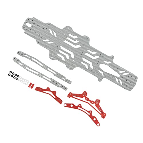 RC Drift Racing Chassis Plate, Carbon Fiber Aluminum Alloy RC Car Chassis Upgrade Parts, High Strength CNC Carbon Fiber for MST RMX2.0S RRX2.0S 1/10, Lightweight Two Layer Hollow D (Silver SSG) - color: Silver Ssg