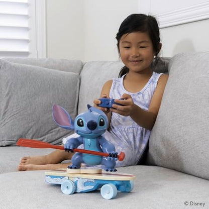 Jada Radio Control Stitch with Surfboard - 2.4 GHz - Straight Forward and Reverse Curve - 1 Channel - Integrated Figure - for Children from 3 Years - 25 cm - (253074009)
