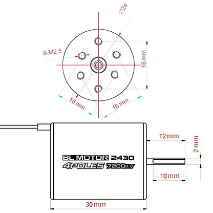 GoolRC 2430 7200KV 4P Sensorless Brushless Motor with 25A Brushless ESC?Electric Speed Controller? for 1/16 1/18 RC Car Truck