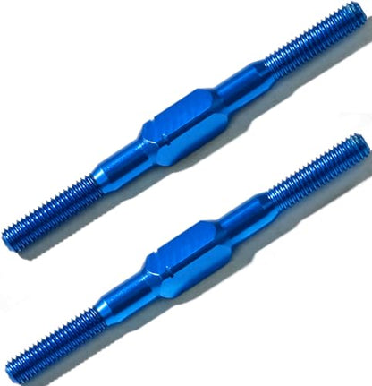 2PCS 3x42mm Aluminum Alloy Turnbuckle Shaft with M3 Threads, Push Rod Tie Rod Linkage Replacement for #54250, Compatible with 1/10 TAMIYA RC Crawlers Trucks On/Off-road Buggy Upgrade (Blue) - style: 2pcs-42mm #54250