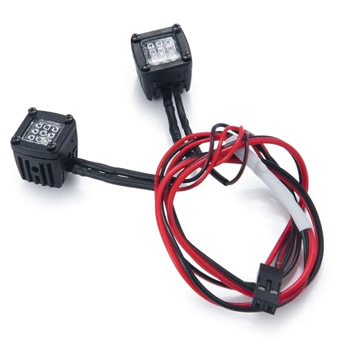 4PCS RC Spot Beam Square LED Cubes Offroad Driving Lights RC Light Bar LED Housing Lens Spotlight Compatible with 1/10 RC Car TRX4 TRX6 Axial SCX10 90046 RR10 D90 (D-9 Holes) - color: D-9 Holes