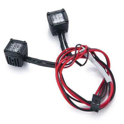 4PCS RC Spot Beam Square LED Cubes Offroad Driving Lights RC Light Bar LED Housing Lens Spotlight Compatible with 1/10 RC Car TRX4 TRX6 Axial SCX10 90046 RR10 D90 (D-9 Holes) - color: D-9 Holes