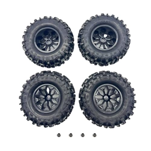Glued 6.3" Height Larger 1/10 RC Monster Truck Tires Wheels Set 12mm Hex 2.8 RC Tires for Traxxas Rustler Hoss Stampede 2WD 4x4 VXL Redcat Volcano EPX Blackout XTE - style: huge RC truck tires 1/10